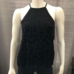 Black Floral Velvet Tank